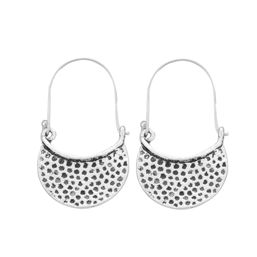 Generic Women's Silver Plated Hook Dangler Hanging Earrings-Silver