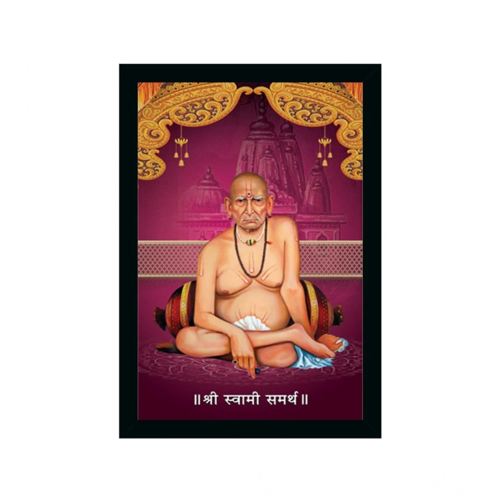 Generic Shri Swami Samarth Photo Frame with Synthetic Photo Frame (Multicolor)