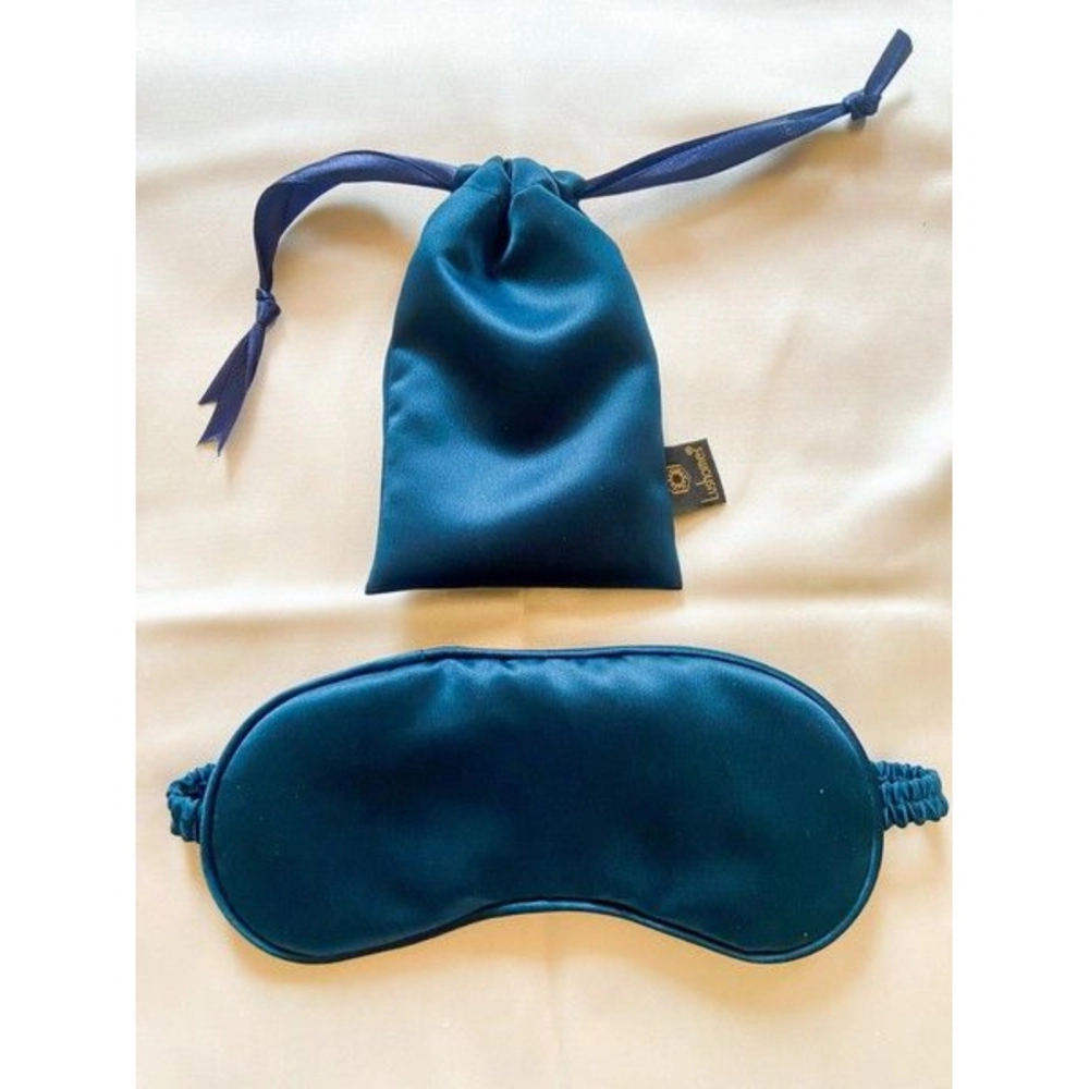 Generic Solid Satin Silk Eyemasks (Navy Blue)